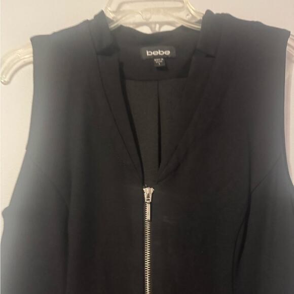 Bebe Black Sleeveless Zip Front Jumpsuit size large - Picture 5 of 11